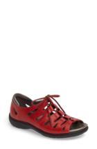 Women's Aravon Bromly Ghillie Sandal .5 D - Red