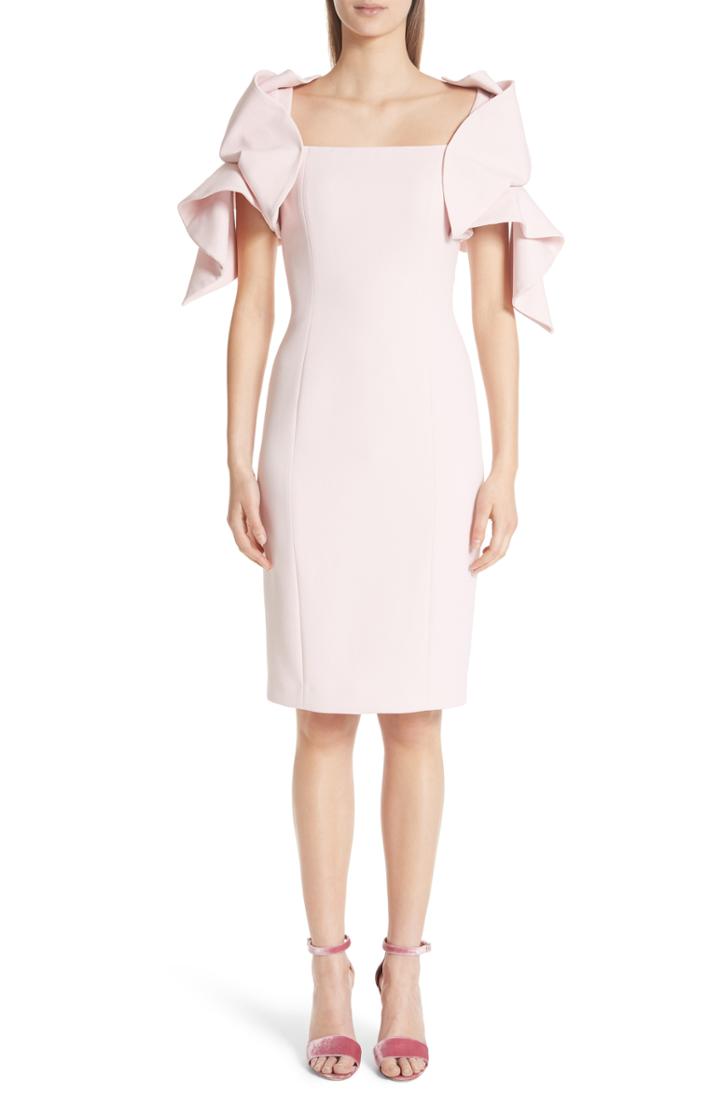 Women's Badgley Mischka Platinum Origami Sleeve Crepe Cocktail Dress - Pink
