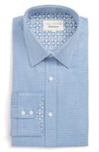 Men's Ted Baker London Shell Trim Fit Print Dress Shirt .5 - 32/33 - Blue