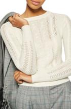 Women's Topshop Cable Knit Sweater - Ivory