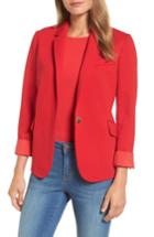 Women's Halogon Roll Sleeve Ponte Blazer - Red