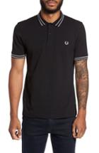 Men's Fred Perry Tramline Tipped Polo - Black