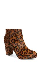 Women's Topshop 'miles' Genuine Calf Hair Leopard Print Bootie