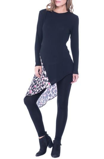 Women's Olian Leah Animal Print Side Tie Maternity Top