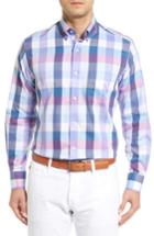 Men's Tailorbyrd Accona Regular Fit Buffalo Check Sport Shirt - Blue