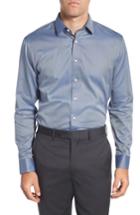 Men's Nordstrom Men's Shop Trim Fit Stripe Dress Shirt .532/33 - Blue