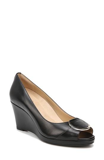 Women's Naturalizer Ollie Peep Toe Wedge N - Black