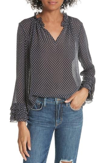 Women's Rebecca Taylor Silk Blend Ruffle Cuff Top - Blue