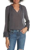 Women's Rebecca Taylor Silk Blend Ruffle Cuff Top - Blue