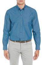Men's Cutter & Buck Brent Regular Fit Non-iron Check Sport Shirt - Blue