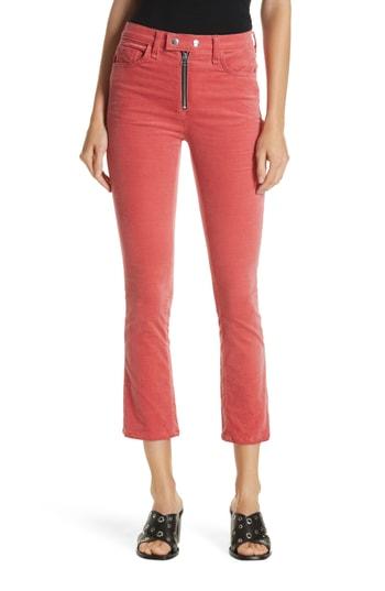Women's Rag & Bone/jean High Waist Velvet Skinny Pants - Red