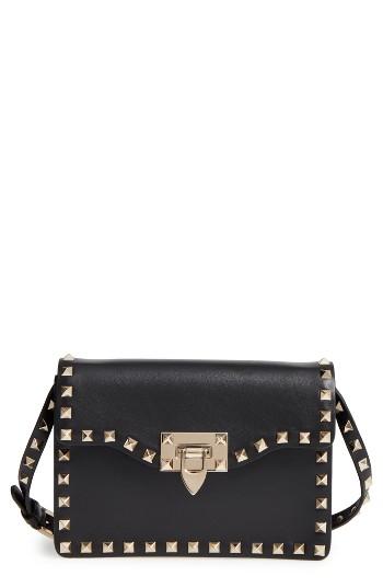 Valentino Rockstud Leather Crossbody Bag - Black