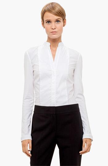 Women's Akris Punto Jersey & Poplin Blouse