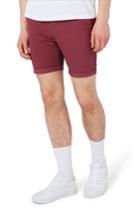 Men's Topman Stretch Skinny Fit Chino Shorts - Burgundy