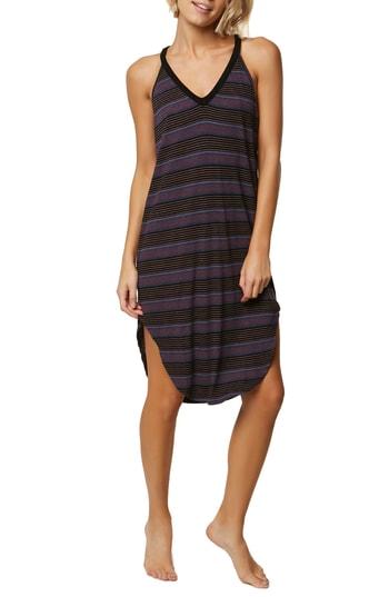 Women's O'neill Lunara Stripe Midi Dress - Black