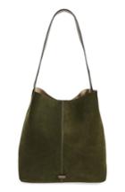 Frances Valentine Large Suede Shoulder Tote - Green