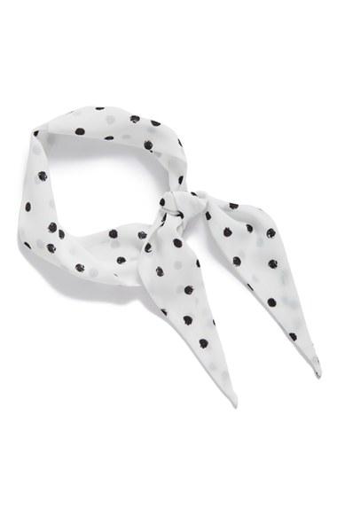 Women's Halogen Polka Dot Neck Scarf, Size - Beige