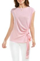 Women's Vince Camuto Mixed Media Tie Front Blouse - Pink
