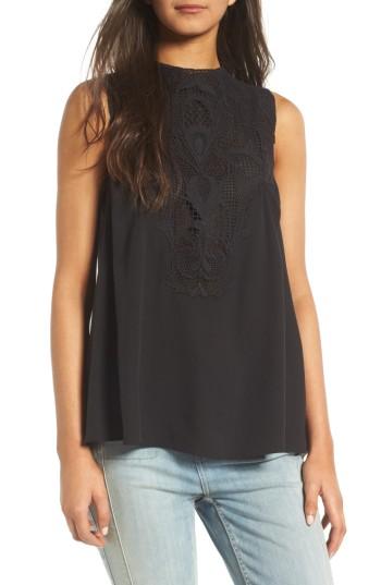 Women's Chelsea28 Lace Yoke Tank, Size - Black