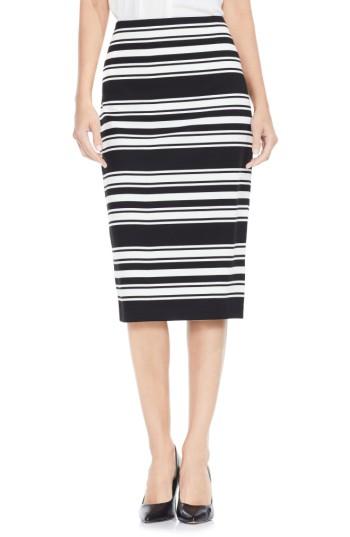 Women's Vince Camuto Stripe Ponte Pencil Skirt - Black