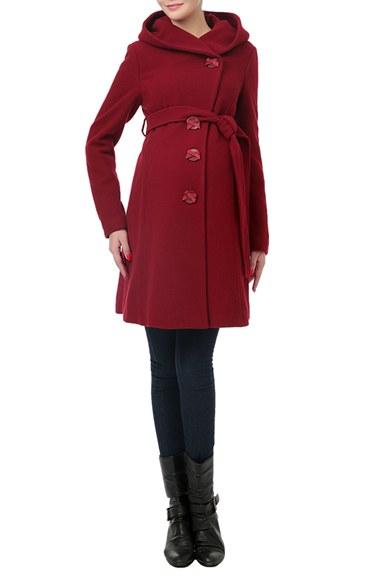 Women's Kimi And Kai 'lora' Wool Blend Maternity Coat - Red