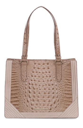 Brahmin Medium Camille Leather Satchel - Beige