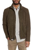 Men's John Varvatos Star Usa Zip Front Leather Jacket, Size - Green