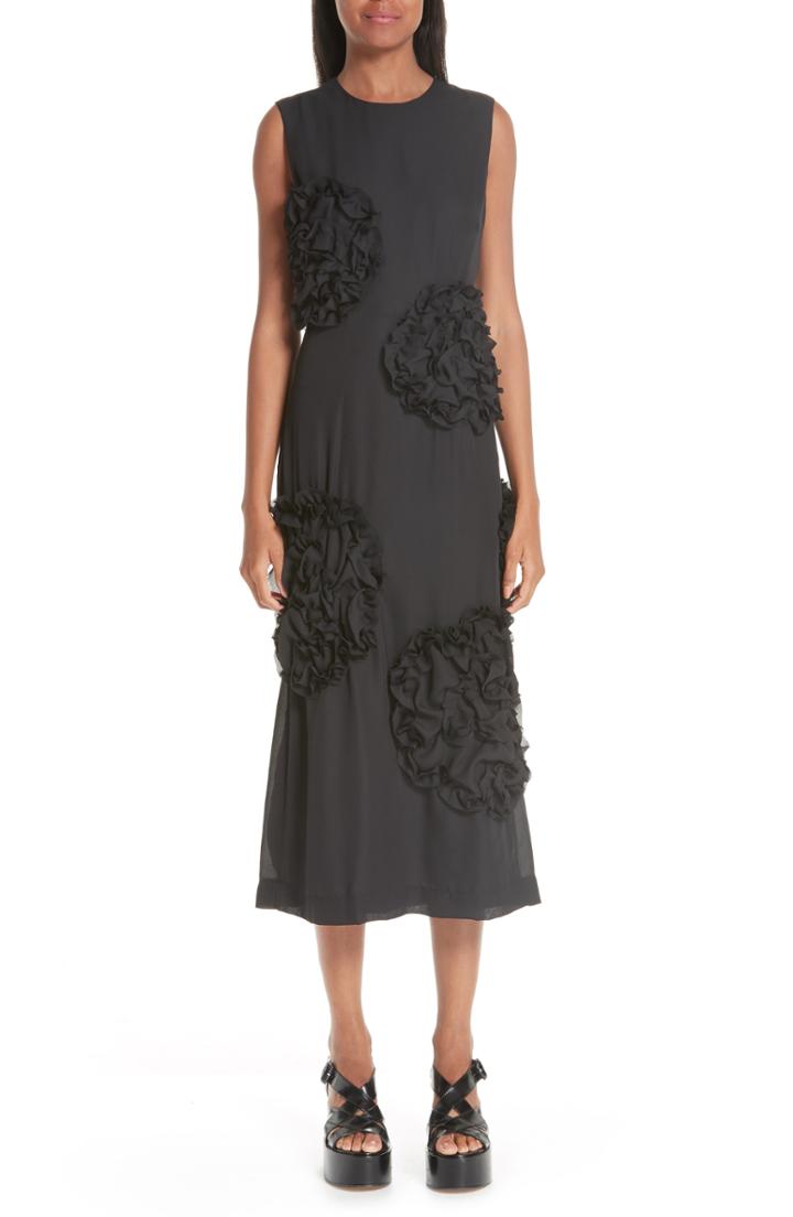 Women's Simone Rocha Flower Georgette Sheath Dress Us / 8 Uk - Black