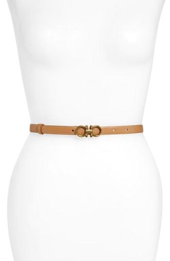 Women's Salvatore Ferragamo X-small New Gancini Leather Belt 0 - New Cuoio