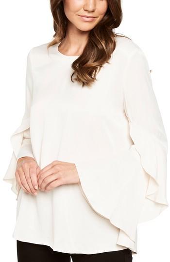Women's Bardot Bell Sleeve Top - Pink