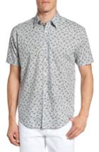 Men's James Campbell Floral Print Sport Shirt, Size - Black