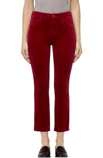 Women's J Brand Ruby High Waist Crop Velvet Pants
