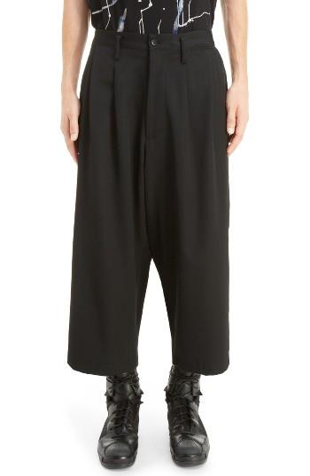 Men's Yohji Yamamoto Wide Leg Crop Wool Pants