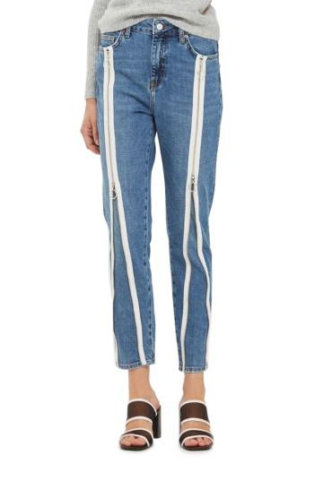 Women's Topshop Zip Straight Leg Jeans