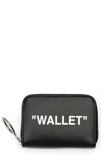 Women's Off-white Medium Leather Wallet - Black