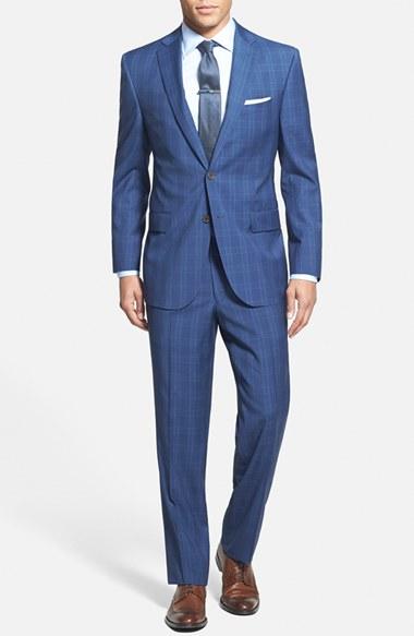 Men's David Donahue 'ryan' Classic Fit Plaid Wool Suit