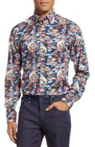 Men's Eton Slim Fit Print Dress Shirt .75 - Blue