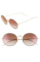 Men's Ray-ban 53mm Round Sunglasses - Gold Brown