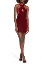 Women's Nbd Abriel Velvet Minidress - Red