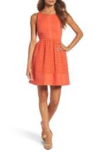 Women's Nsr Eyelet Fit & Flare Dress - Red