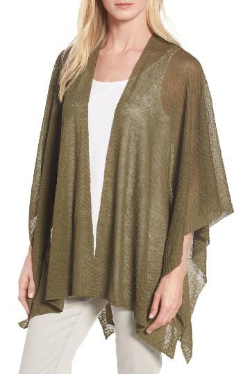 Women's Eileen Fisher Hemp Blend Serape, Size - Green