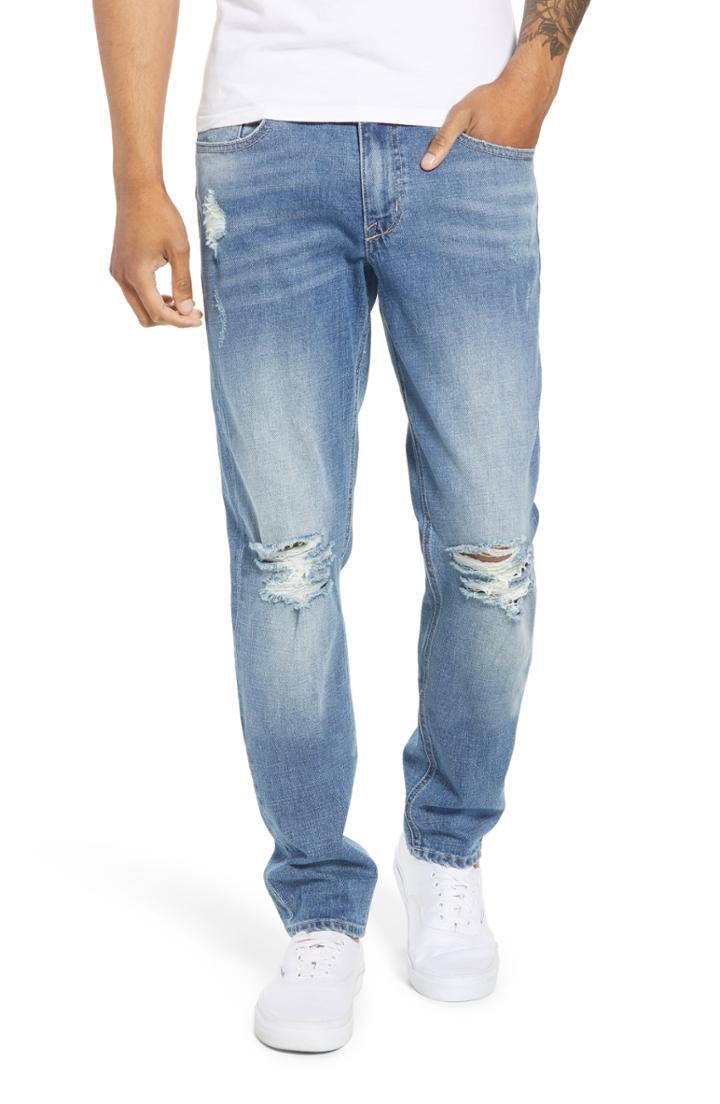 Men's The Rail Ripped Stretch Skinny Jeans X 32 - Blue