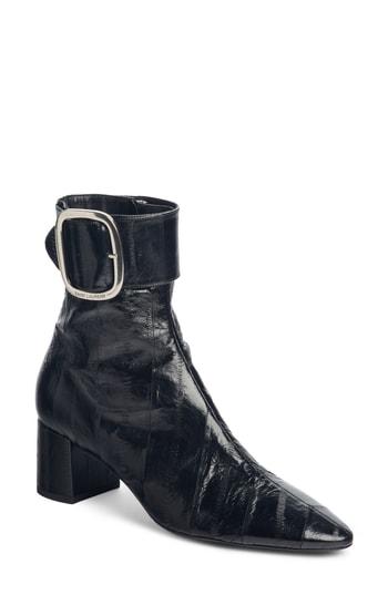 Women's Saint Laurent Joplin Genuine Eelskin Buckle Bootie Us / 36eu - Black