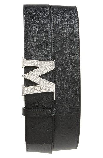 Men's Mcm New Bric Jewelled Belt, Size - Black
