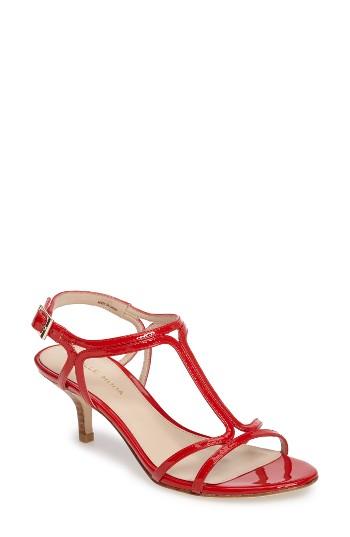 Women's Pelle Moda Abbie Strappy Kitten Heel Sandal M - Red