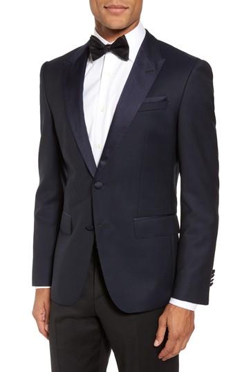 Men's Boss Helward Trim Fit Wool Dinner Jacket S - Blue