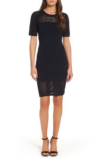 Women's Sentimental Ny Open Weave Body-con Dress - Black