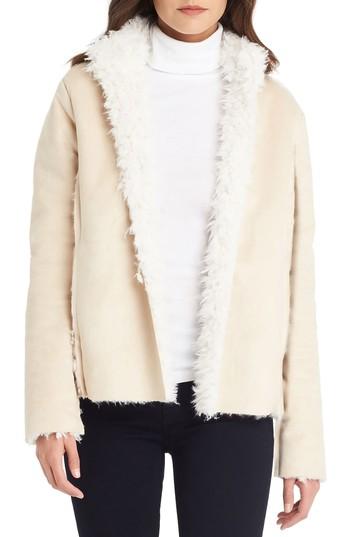 Women's Michael Stars Reversible Faux Fur Coat - White