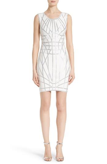 Women's Herve Leger Foil Ribbon Sheath Dress