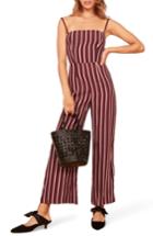 Women's Reformation Guatemala Stripe Jumpsuit - Red